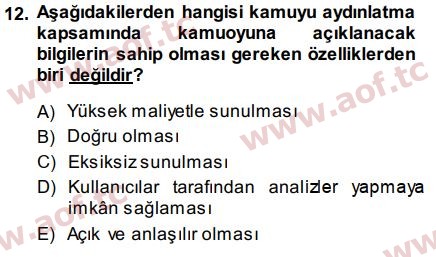 2015 Sermaye Piyasaları ve Finansal Kurumlar Final 12. Çıkmış Sınav Sorusu