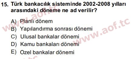 2015 Sermaye Piyasaları ve Finansal Kurumlar Final 15. Çıkmış Sınav Sorusu