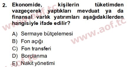 2015 Sermaye Piyasaları ve Finansal Kurumlar Final 2. Çıkmış Sınav Sorusu