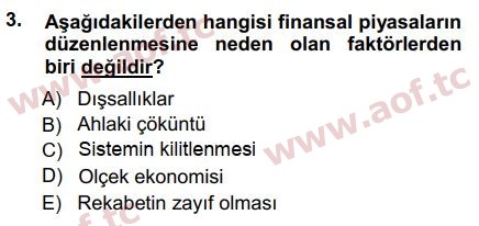 2015 Sermaye Piyasaları ve Finansal Kurumlar Final 3. Çıkmış Sınav Sorusu