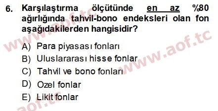 2015 Sermaye Piyasaları ve Finansal Kurumlar Final 6. Çıkmış Sınav Sorusu