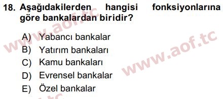 2017 Sermaye Piyasaları ve Finansal Kurumlar Final 18. Çıkmış Sınav Sorusu