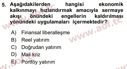 2017 Sermaye Piyasaları ve Finansal Kurumlar Final 5. Çıkmış Sınav Sorusu