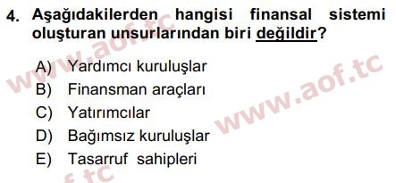 2018 Sermaye Piyasaları ve Finansal Kurumlar Arasınav 4. Çıkmış Sınav Sorusu