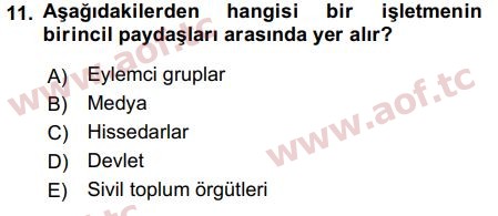 2018 Sermaye Piyasaları ve Finansal Kurumlar Final 11. Çıkmış Sınav Sorusu