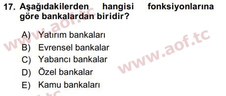 2018 Sermaye Piyasaları ve Finansal Kurumlar Final 17. Çıkmış Sınav Sorusu