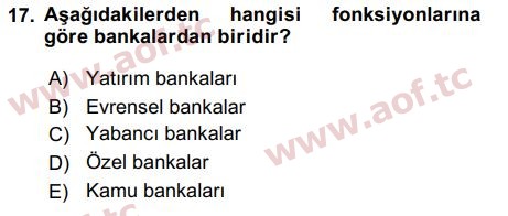 2018 Sermaye Piyasaları ve Finansal Kurumlar Final 17. Çıkmış Sınav Sorusu