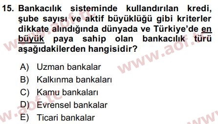 2019 Sermaye Piyasaları ve Finansal Kurumlar Final 15. Çıkmış Sınav Sorusu