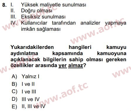 2019 Sermaye Piyasaları ve Finansal Kurumlar Final 8. Çıkmış Sınav Sorusu