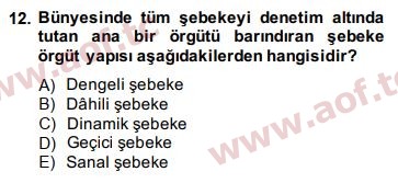 2015 Yönetim Bilimi 1 Arasınav 12. Çıkmış Sınav Sorusu