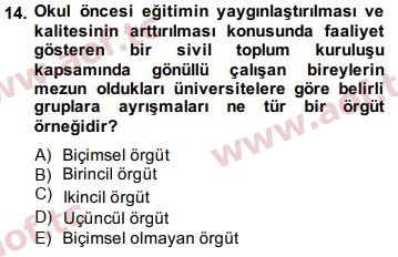 2015 Yönetim Bilimi 1 Arasınav 14. Çıkmış Sınav Sorusu