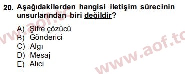 2015 Yönetim Bilimi 1 Arasınav 20. Çıkmış Sınav Sorusu