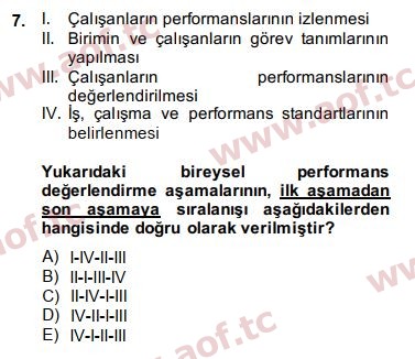 2014 Yönetim Bilimi 2 Final 7. Çıkmış Sınav Sorusu