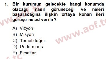 2015 Yönetim Bilimi 2 Arasınav 1. Çıkmış Sınav Sorusu