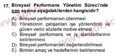 2015 Yönetim Bilimi 2 Arasınav 17. Çıkmış Sınav Sorusu