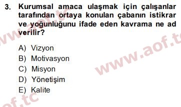 2015 Yönetim Bilimi 2 Arasınav 3. Çıkmış Sınav Sorusu