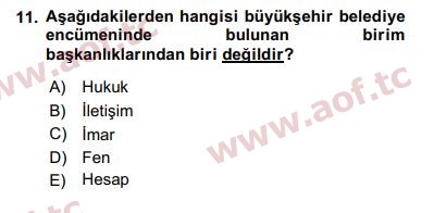 2016 Kentleşme ve Konut Politikaları Final 11. Çıkmış Sınav Sorusu