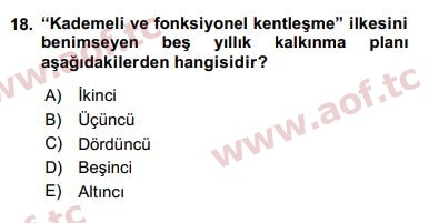 2016 Kentleşme ve Konut Politikaları Yaz Okulu 18. Çıkmış Sınav Sorusu