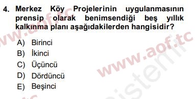 2016 Kentleşme ve Konut Politikaları Yaz Okulu 4. Çıkmış Sınav Sorusu