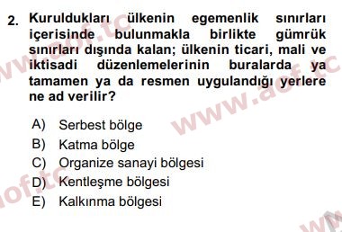 2017 Kentleşme ve Konut Politikaları Yaz Okulu 2. Çıkmış Sınav Sorusu