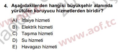 2017 Kentleşme ve Konut Politikaları Yaz Okulu 4. Çıkmış Sınav Sorusu