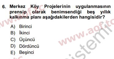 2017 Kentleşme ve Konut Politikaları Yaz Okulu 6. Çıkmış Sınav Sorusu