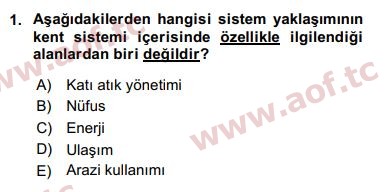 2018 Kentleşme ve Konut Politikaları Final 1. Çıkmış Sınav Sorusu