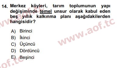 2018 Kentleşme ve Konut Politikaları Final 14. Çıkmış Sınav Sorusu