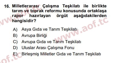 2018 Kentleşme ve Konut Politikaları Final 16. Çıkmış Sınav Sorusu