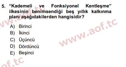 2018 Kentleşme ve Konut Politikaları Final 5. Çıkmış Sınav Sorusu