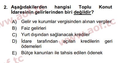 2018 Kentleşme ve Konut Politikaları Yaz Okulu 2. Çıkmış Sınav Sorusu