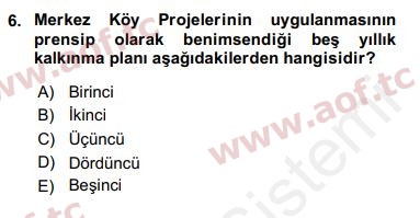 2018 Kentleşme ve Konut Politikaları Yaz Okulu 6. Çıkmış Sınav Sorusu