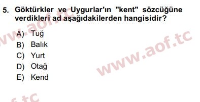 2019 Kentleşme ve Konut Politikaları Arasınav 5. Çıkmış Sınav Sorusu