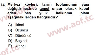 2019 Kentleşme ve Konut Politikaları Final 14. Çıkmış Sınav Sorusu