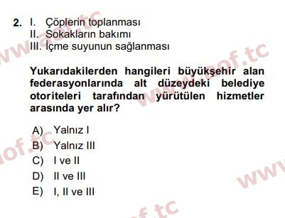 2019 Kentleşme ve Konut Politikaları Final 2. Çıkmış Sınav Sorusu