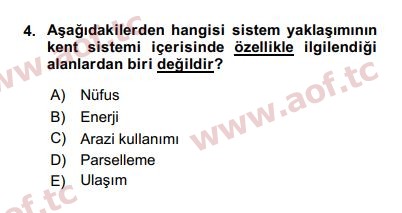 2019 Kentleşme ve Konut Politikaları Final 4. Çıkmış Sınav Sorusu