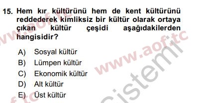 2019 Kentleşme ve Konut Politikaları Yaz Okulu 15. Çıkmış Sınav Sorusu