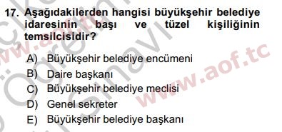 2019 Kentleşme ve Konut Politikaları Yaz Okulu 17. Çıkmış Sınav Sorusu