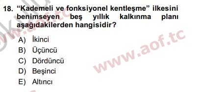 2019 Kentleşme ve Konut Politikaları Yaz Okulu 18. Çıkmış Sınav Sorusu