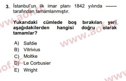 2020 Kentleşme ve Konut Politikaları Arasınav 3. Çıkmış Sınav Sorusu