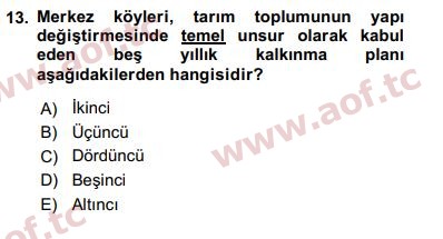 2020 Kentleşme ve Konut Politikaları Final 13. Çıkmış Sınav Sorusu