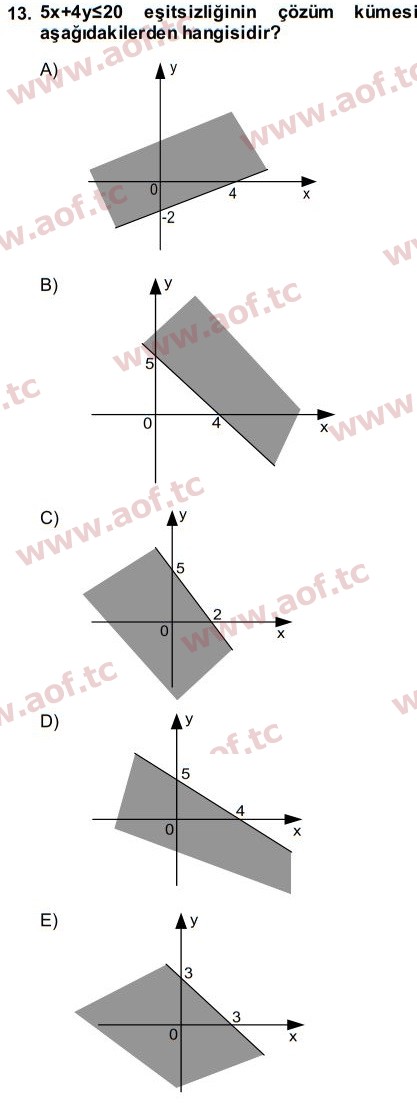 2014 Matematik 2 Arasınav 13. Çıkmış Sınav Sorusu