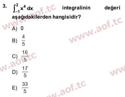 2014 Matematik 2 Arasınav 3. Çıkmış Sınav Sorusu