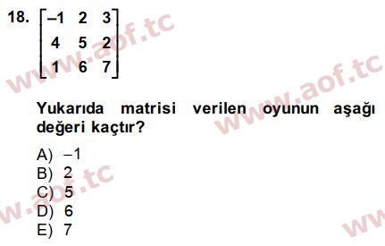 2014 Matematik 2 Final 18. Çıkmış Sınav Sorusu