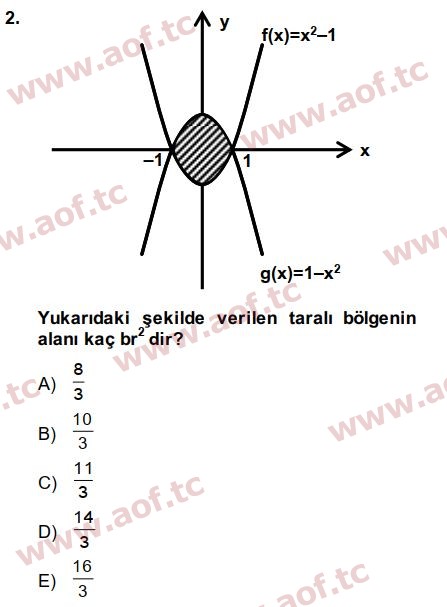2014 Matematik 2 Final 2. Çıkmış Sınav Sorusu