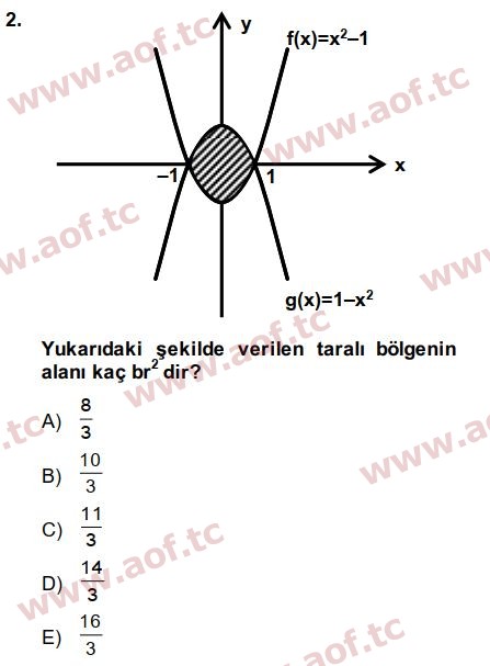 2014 Matematik 2 Final 2. Çıkmış Sınav Sorusu