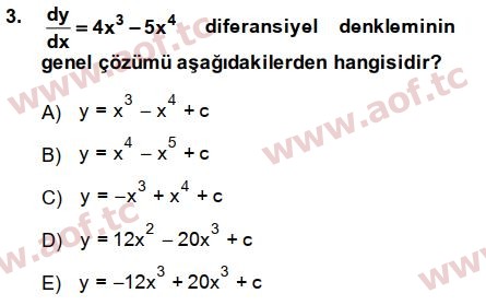 2014 Matematik 2 Final 3. Çıkmış Sınav Sorusu