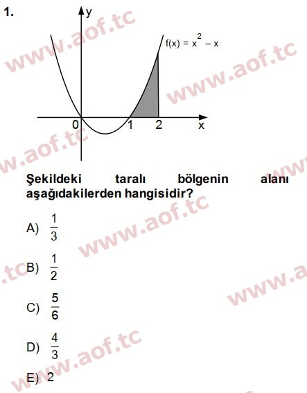 2015 Matematik 2 Arasınav 1. Çıkmış Sınav Sorusu