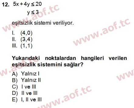 2015 Matematik 2 Arasınav 12. Çıkmış Sınav Sorusu