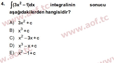 2015 Matematik 2 Arasınav 4. Çıkmış Sınav Sorusu